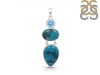 Turquoise/Blue Topaz Pendant-2SP TRQ-1-408