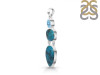 Turquoise/Blue Topaz Pendant-2SP TRQ-1-408