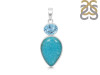 Turquoise/Blue Topaz Pendant-2SP TRQ-1-409