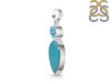 Turquoise/Blue Topaz Pendant-2SP TRQ-1-409