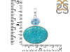Turquoise/Blue Topaz Pendant-2SP TRQ-1-410