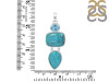 Turquoise/Blue Topaz Pendant-2SP TRQ-1-411