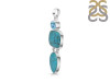 Turquoise/Blue Topaz Pendant-2SP TRQ-1-411