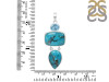 Turquoise/Blue Topaz Pendant-2SP TRQ-1-414
