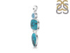 Turquoise/Blue Topaz Pendant-2SP TRQ-1-414