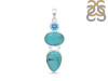 Turquoise/Blue Topaz Pendant-2SP TRQ-1-415