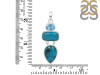 Turquoise/Blue Topaz Pendant-2SP TRQ-1-417
