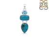 Turquoise/Blue Topaz Pendant-2SP TRQ-1-417