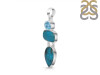 Turquoise/Blue Topaz Pendant-2SP TRQ-1-417