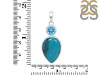 Turquoise/Blue Topaz Pendant-2SP TRQ-1-418