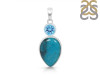 Turquoise/Blue Topaz Pendant-2SP TRQ-1-418