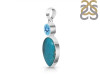 Turquoise/Blue Topaz Pendant-2SP TRQ-1-418