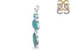 Turquoise/Blue Topaz Pendant-2SP TRQ-1-420