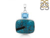 Turquoise/Blue Topaz Pendant-2SP TRQ-1-421