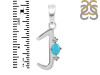 Turquoise & White Topaz Alphabet J Pendant TRQ-RDA-10.