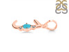 Turquoise & White Topaz Alphabet J Pendant TRQ-RDA-10.