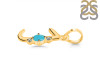 Turquoise & White Topaz Alphabet J Pendant TRQ-RDA-10.