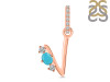 Turquoise & White Topaz Alphabet V Pendant TRQ-RDA-100.