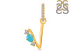 Turquoise & White Topaz Alphabet V Pendant TRQ-RDA-100.