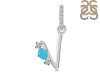 Turquoise & White Topaz Alphabet V Pendant TRQ-RDA-100.
