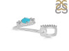 Turquoise & White Topaz Alphabet V Pendant TRQ-RDA-100.