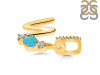 Turquoise & White Topaz Alphabet W Pendant TRQ-RDA-101.