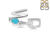 Turquoise & White Topaz Alphabet W Pendant TRQ-RDA-101.