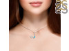 Turquoise & White Topaz Alphabet W Pendant TRQ-RDA-101.