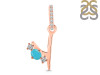 Turquoise & White Topaz Alphabet Y Pendant TRQ-RDA-103.