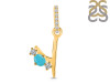 Turquoise & White Topaz Alphabet Y Pendant TRQ-RDA-103.
