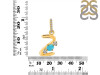Turquoise & White Topaz Alphabet Z Pendant TRQ-RDA-104.