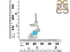 Turquoise & White Topaz Alphabet Z Pendant TRQ-RDA-104.