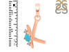 Turquoise & White Topaz Alphabet K Pendant TRQ-RDA-11.