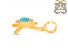 Turquoise & White Topaz Alphabet K Pendant TRQ-RDA-11.