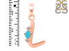 Turquoise & White Topaz Alphabet L Pendant TRQ-RDA-12.