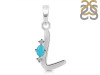 Turquoise & White Topaz Alphabet L Pendant TRQ-RDA-12.