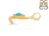Turquoise & White Topaz Alphabet L Pendant TRQ-RDA-12.