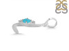 Turquoise & White Topaz Alphabet L Pendant TRQ-RDA-12.
