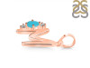 Turquoise & White Topaz Alphabet M Pendant TRQ-RDA-13.