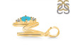 Turquoise & White Topaz Alphabet M Pendant TRQ-RDA-13.