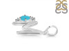 Turquoise & White Topaz Alphabet M Pendant TRQ-RDA-13.