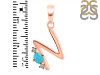 Turquoise & White Topaz Alphabet N Pendant TRQ-RDA-14.
