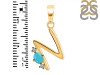 Turquoise & White Topaz Alphabet N Pendant TRQ-RDA-14.