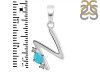 Turquoise & White Topaz Alphabet N Pendant TRQ-RDA-14.