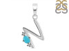 Turquoise & White Topaz Alphabet N Pendant TRQ-RDA-14.