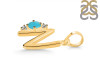 Turquoise & White Topaz Alphabet N Pendant TRQ-RDA-14.