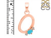 Turquoise & White Topaz Alphabet O Pendant TRQ-RDA-15.