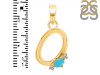 Turquoise & White Topaz Alphabet O Pendant TRQ-RDA-15.