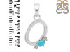 Turquoise & White Topaz Alphabet O Pendant TRQ-RDA-15.