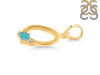 Turquoise & White Topaz Alphabet O Pendant TRQ-RDA-15.